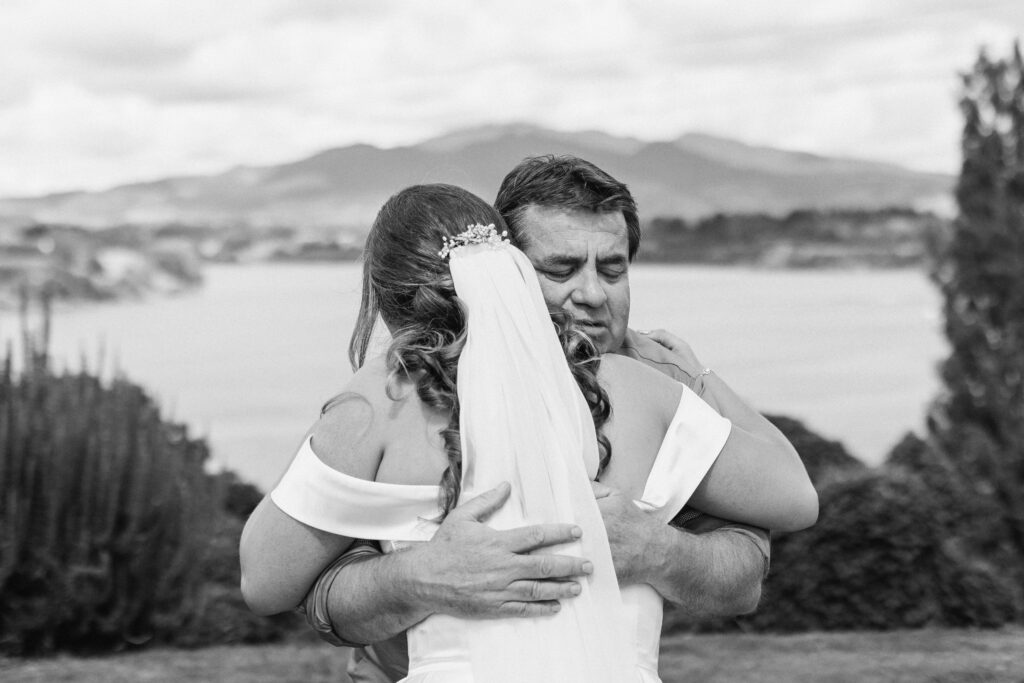 father - daughter first look at the wedding