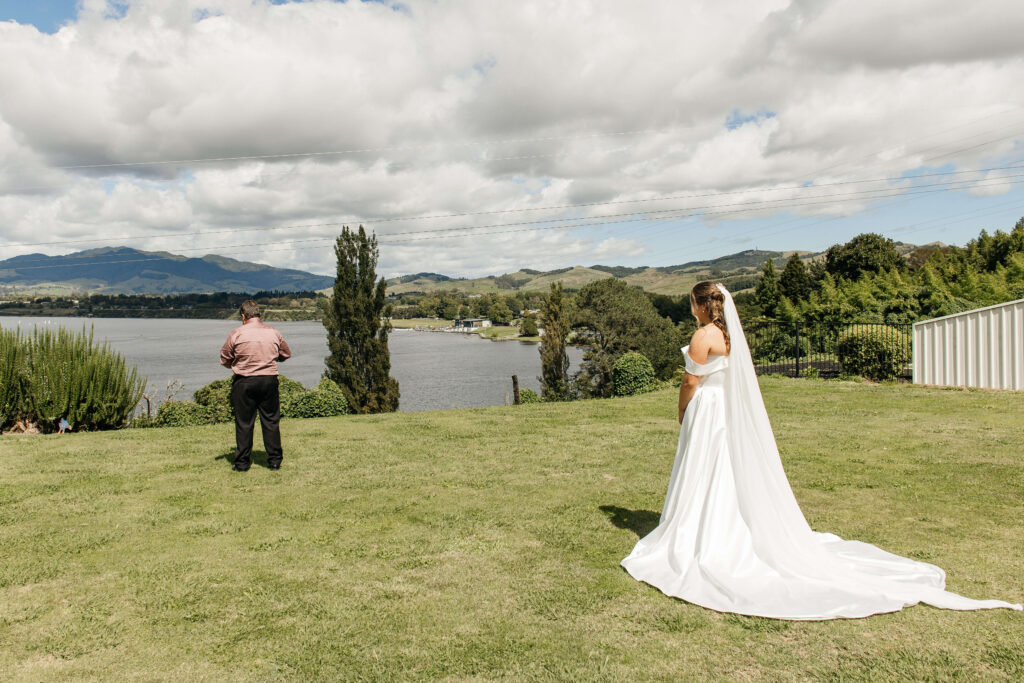 father - daughter first look at the wedding