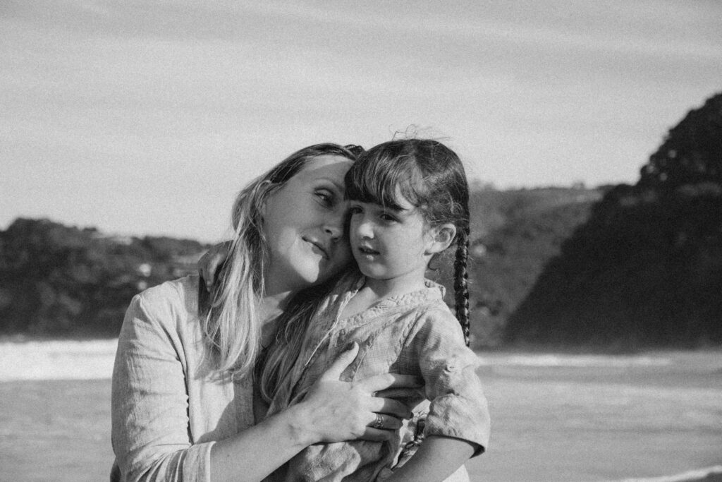 Playful candid Mummy & Me portrait at Hot Water Beach