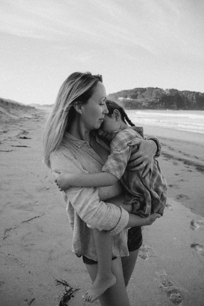 Close-up hug during Mummy & Me photography session