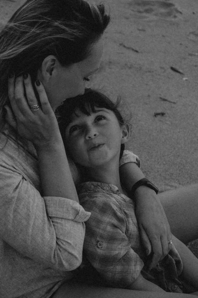 Playful candid Mummy & Me portrait at Hot Water Beach
