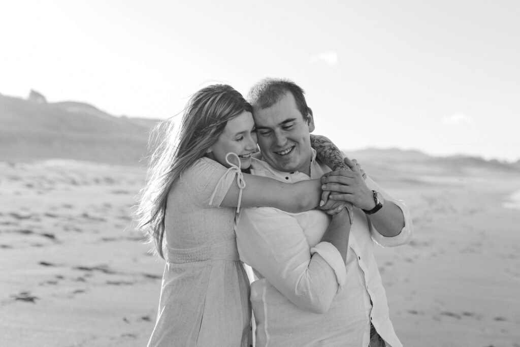 Romantic beach photography for couples at Hot Water Beach New Zealand