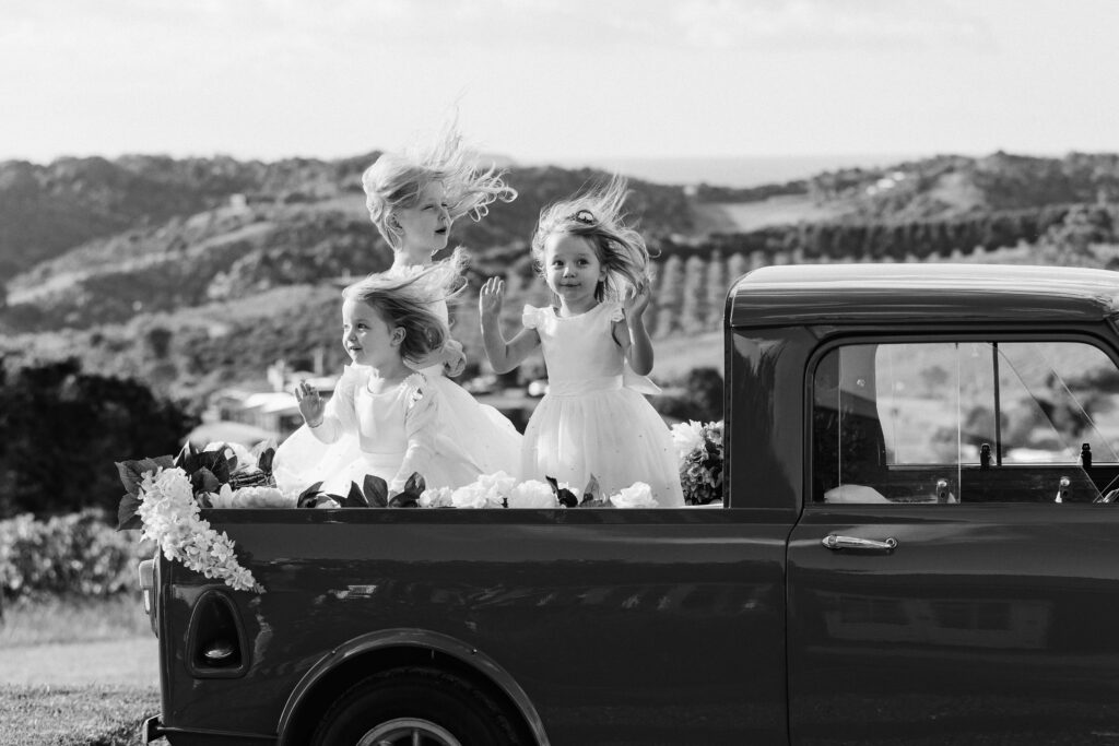 Flower girls on Waiheke Island