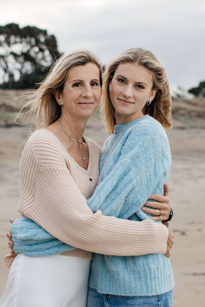 Mother and daughter during a family photo session in Pauanui