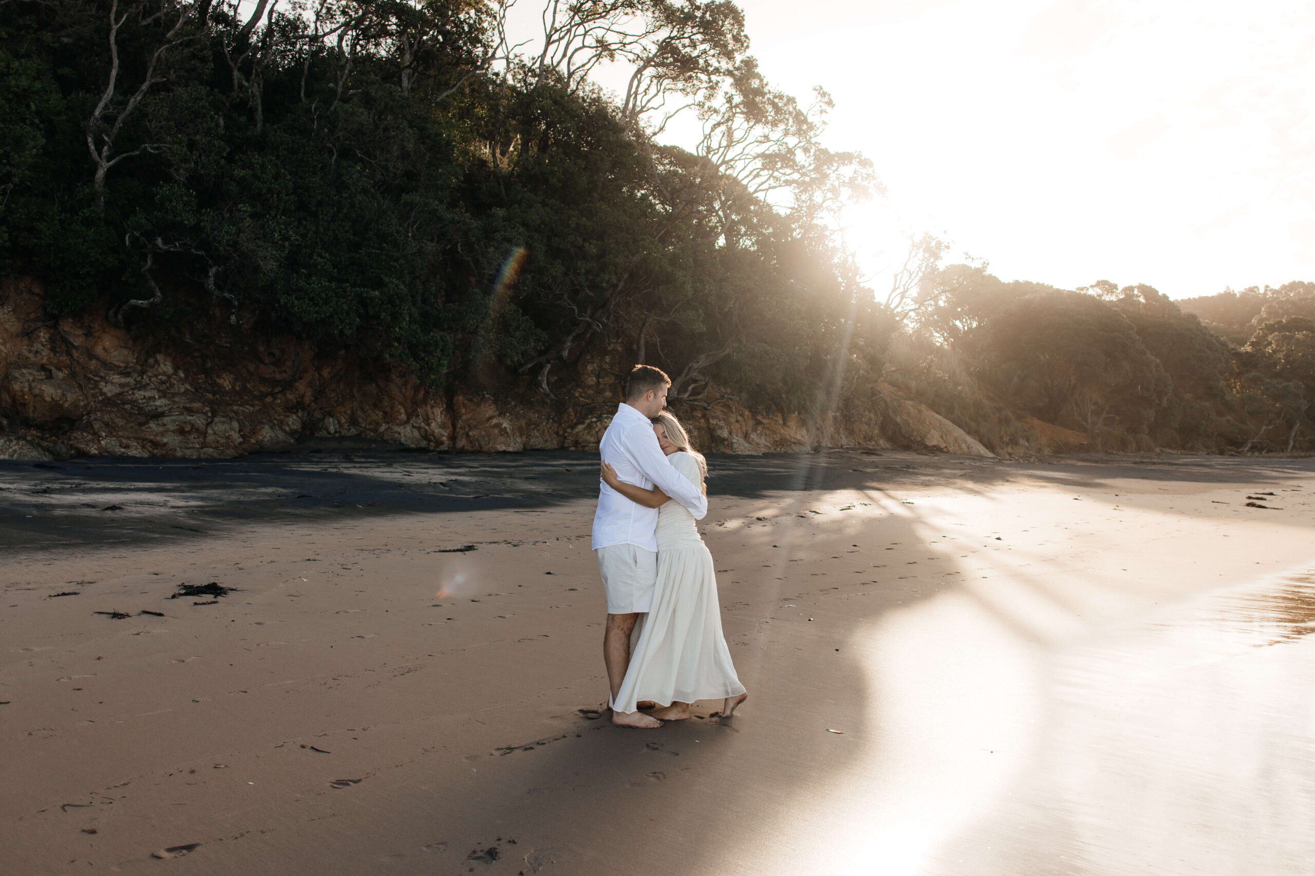 Engagement photo session at Sailor's Grave on Coromandel