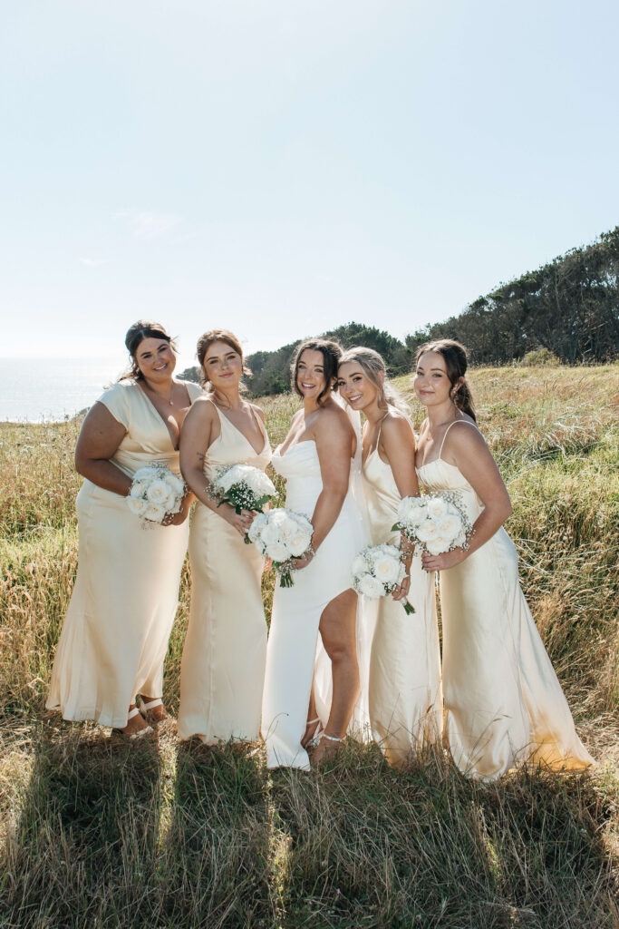 Bridal party photos at the wedding at Castaway Resort in Waiuku