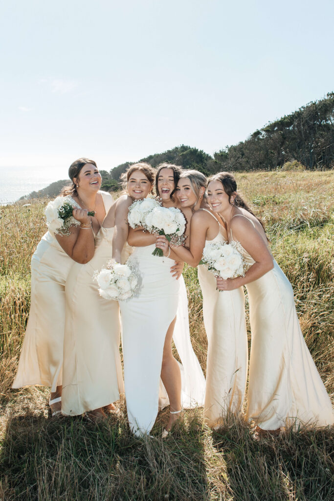 Bridal party photos at the wedding at Castaway Resort in Waiuku