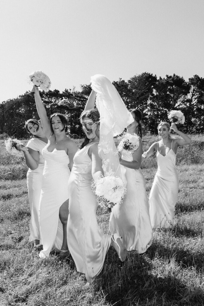 Bridal party photos at the wedding at Castaway Resort in Waiuku