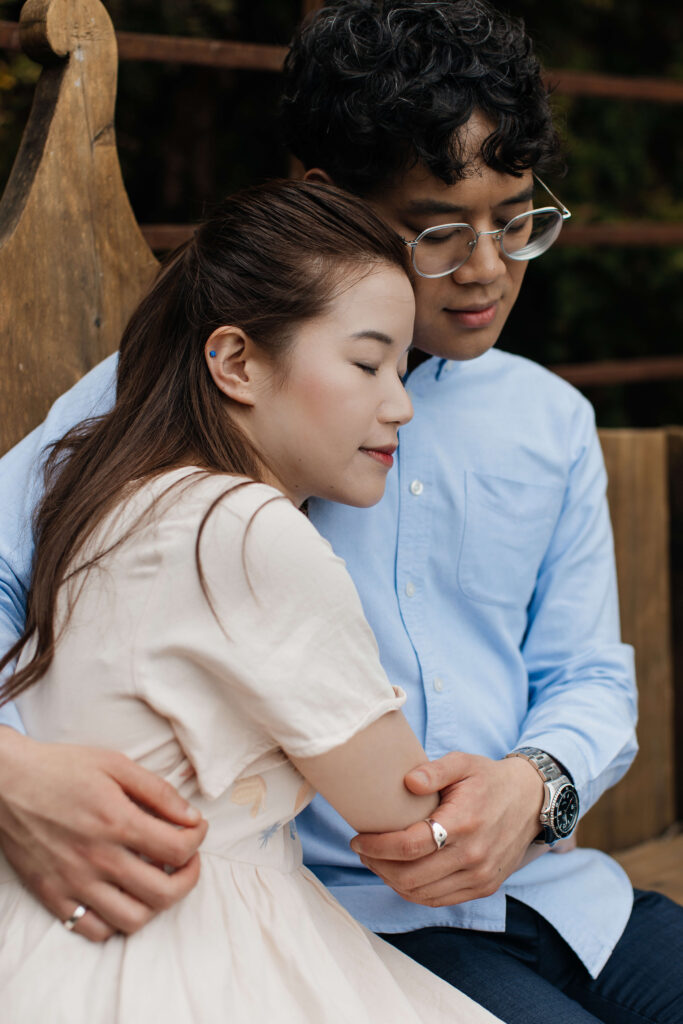 Romantic engagement photo session at Ayrlies Garden Auckland
