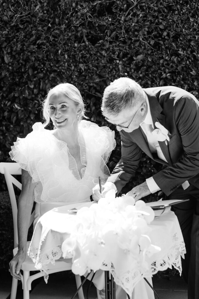 Modern and stylish wedding setup inside PAX Venue Auckland for a small summer celebration.