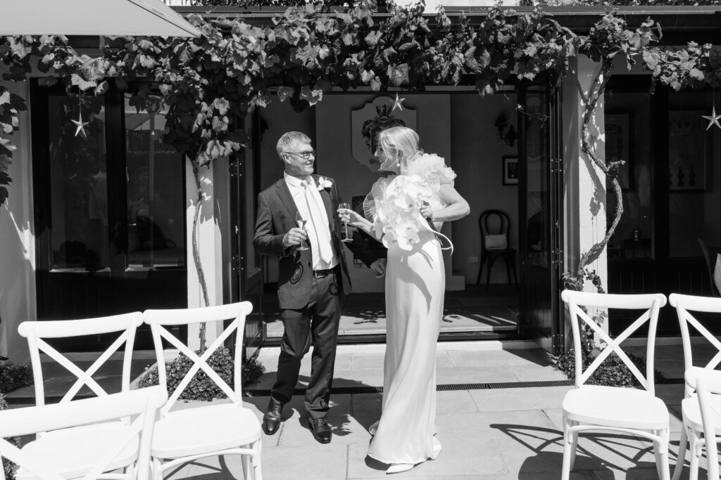 Modern and stylish wedding setup inside PAX Venue Auckland for a small summer celebration.