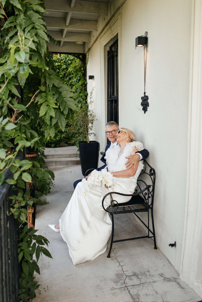 Bride and groom sharing a quiet moment together outside PAX Venue in Auckland.