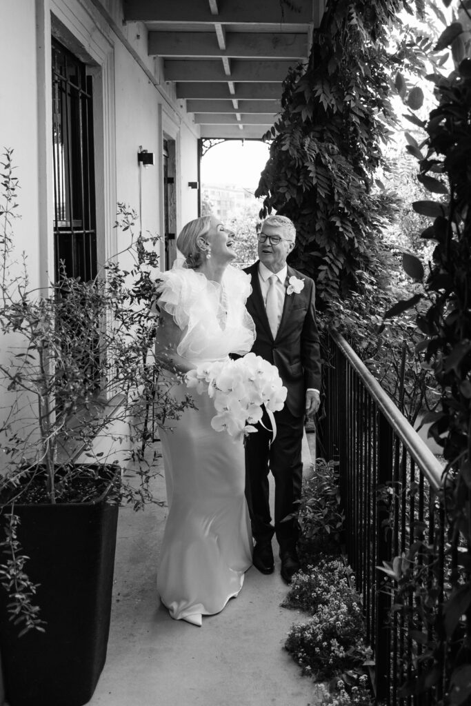 Bride and groom sharing a quiet moment together outside PAX Venue in Auckland.