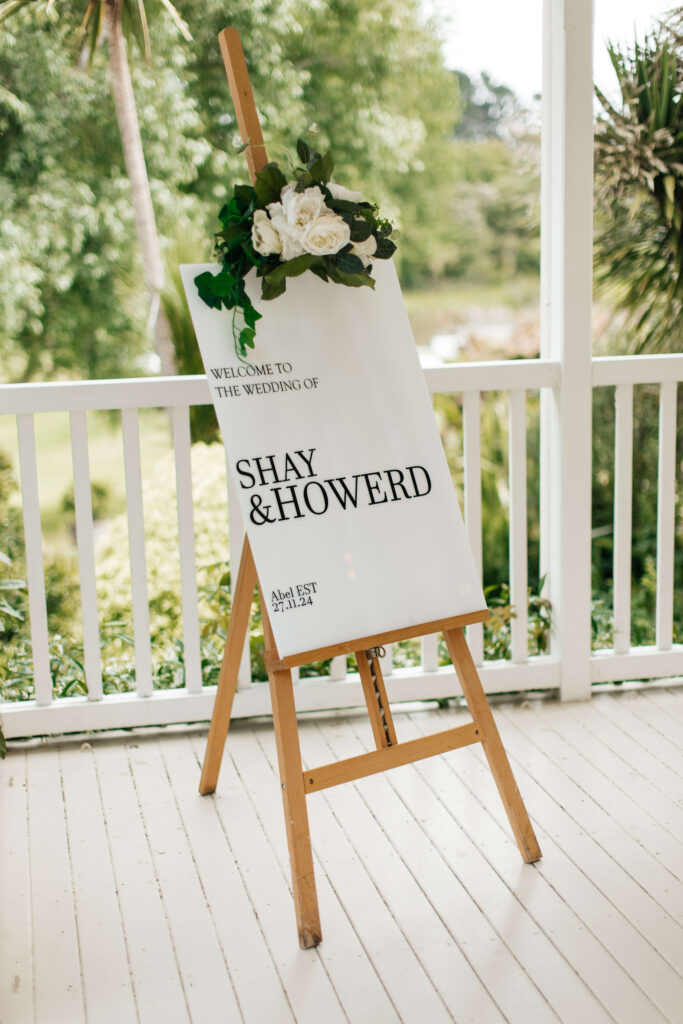 Elegant reception dinner setup inside Abel Estate for Shay and Howerd’s Auckland wedding.