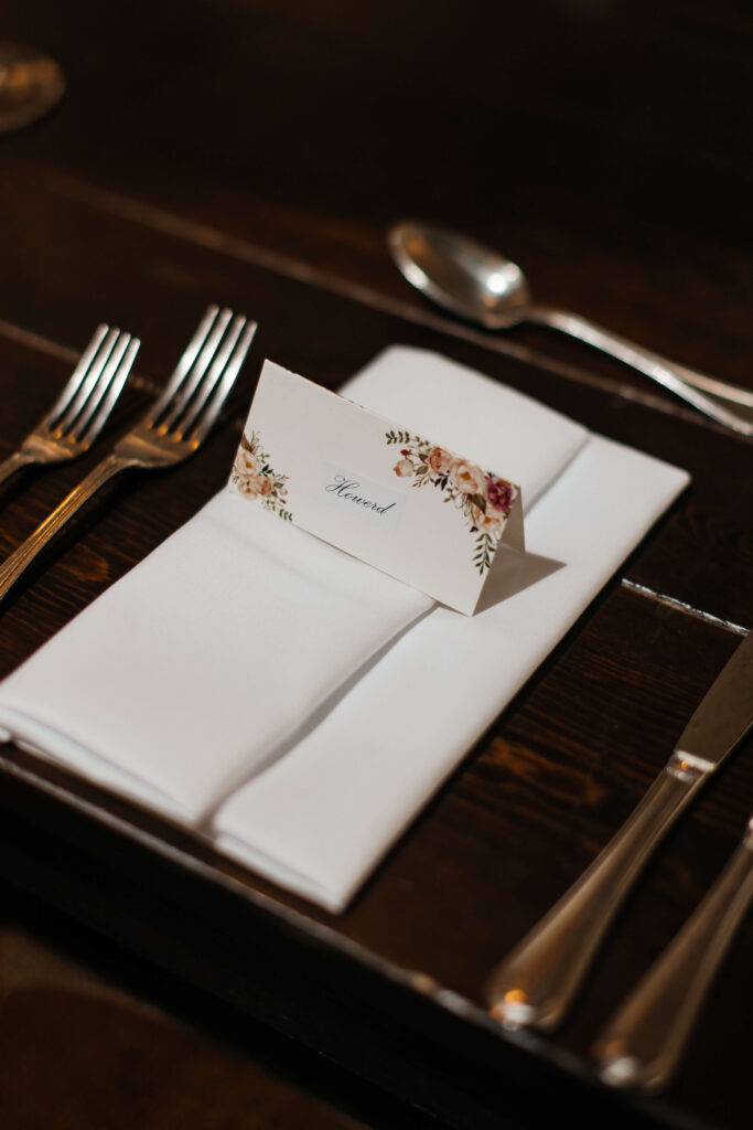 Elegant reception dinner setup inside Abel Estate for Shay and Howerd’s Auckland wedding.