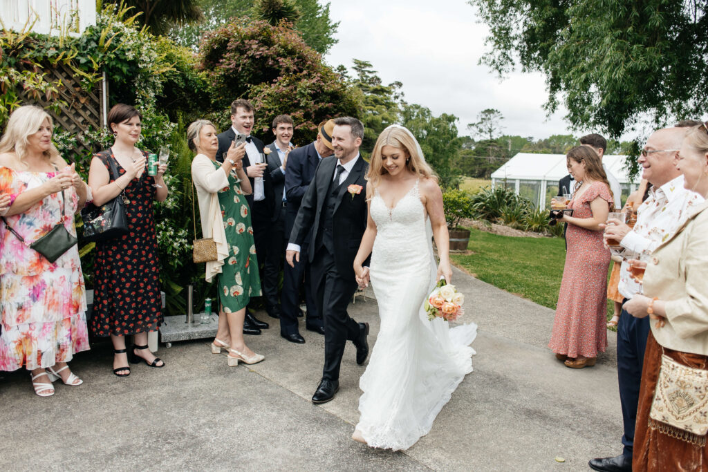 Wedding speeches at Abel Estate courtyard