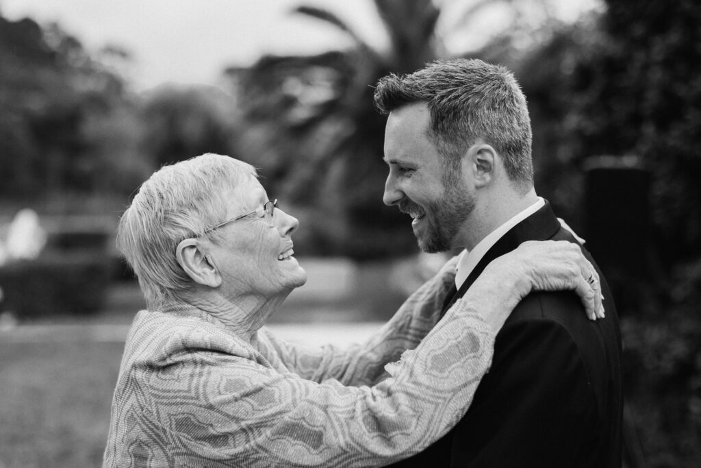 Wedding speeches at Abel Estate courtyard