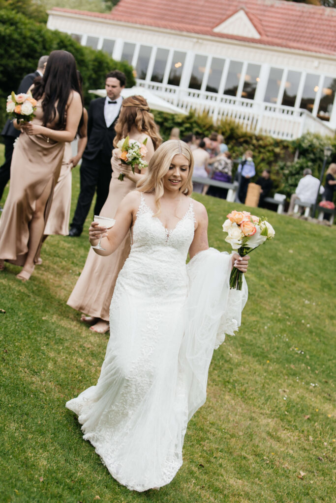 Wedding speeches at Abel Estate courtyard