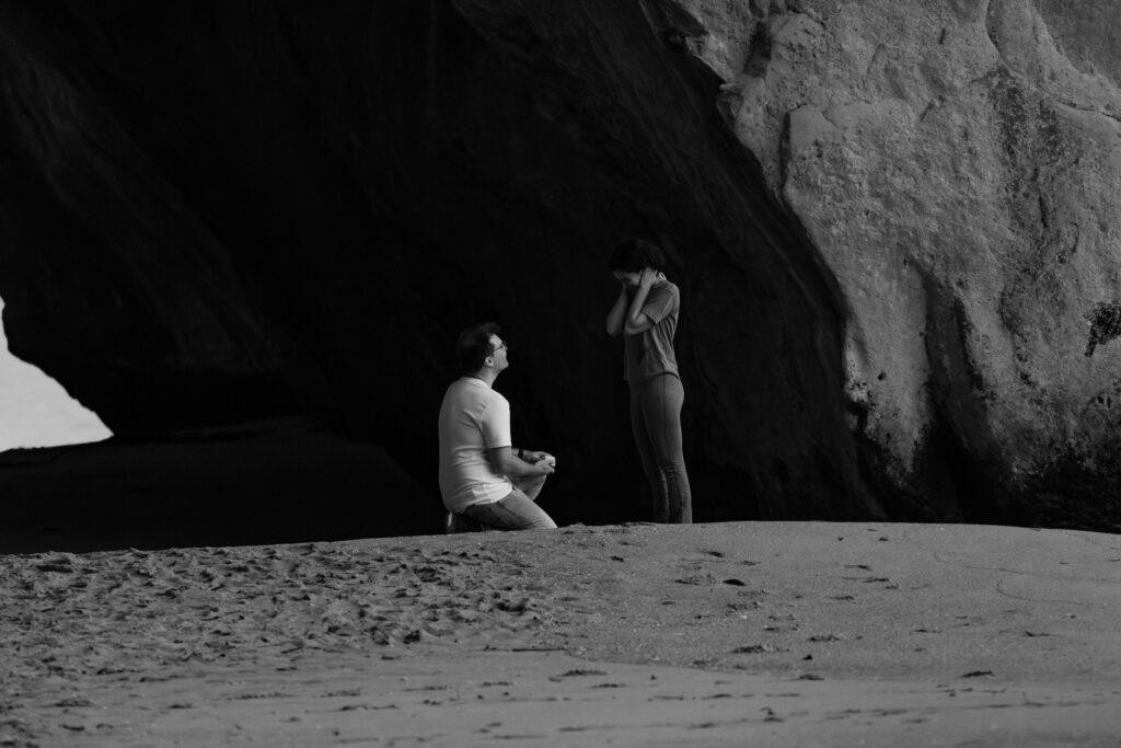 Surprise proposal at Cathedral Cove