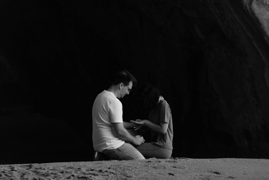 She said "YES!" at Cathedral cove