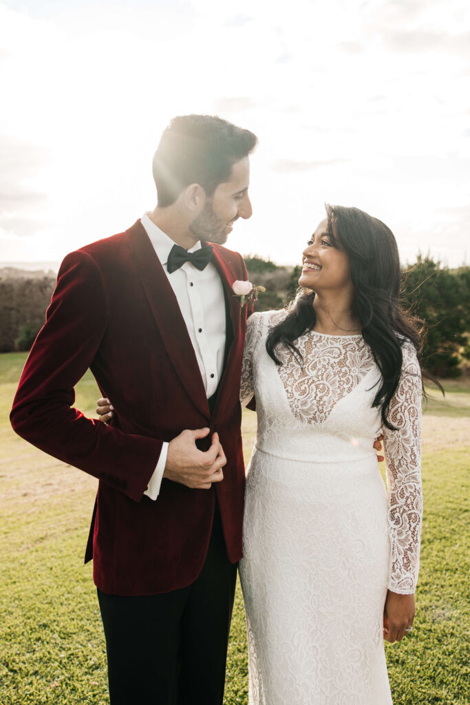 Newly weds at Mudbrick on Waiheke Island