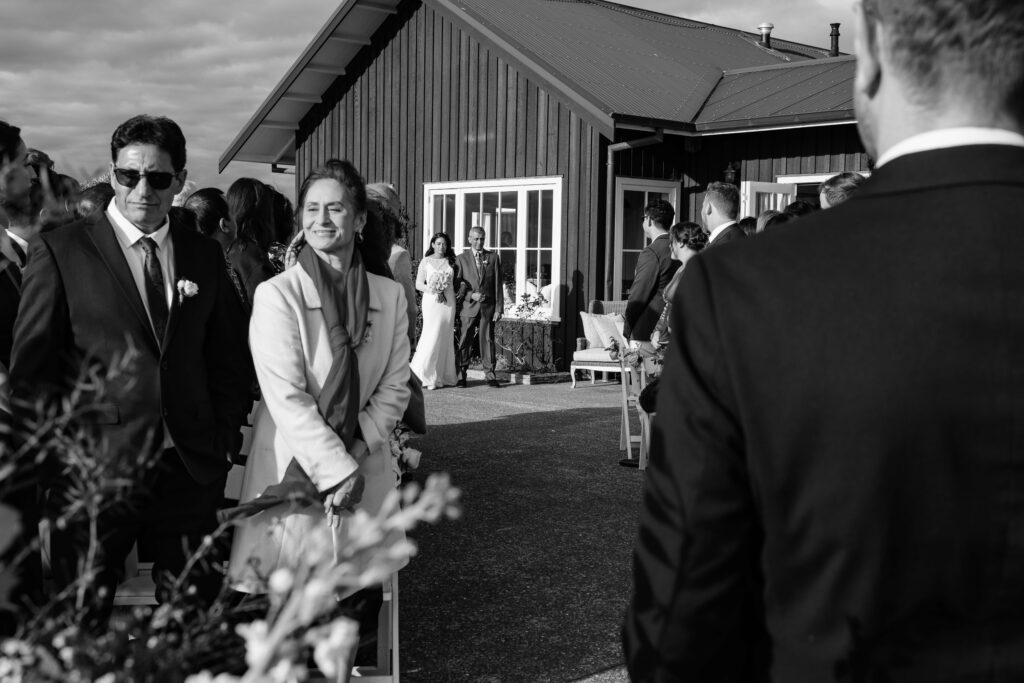 Bridal arrival at Mudbrick